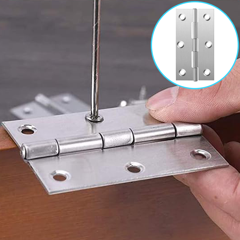 Furniture And Hardware Supplies - 10Pcs Stainless Steel Flat Hinges, for