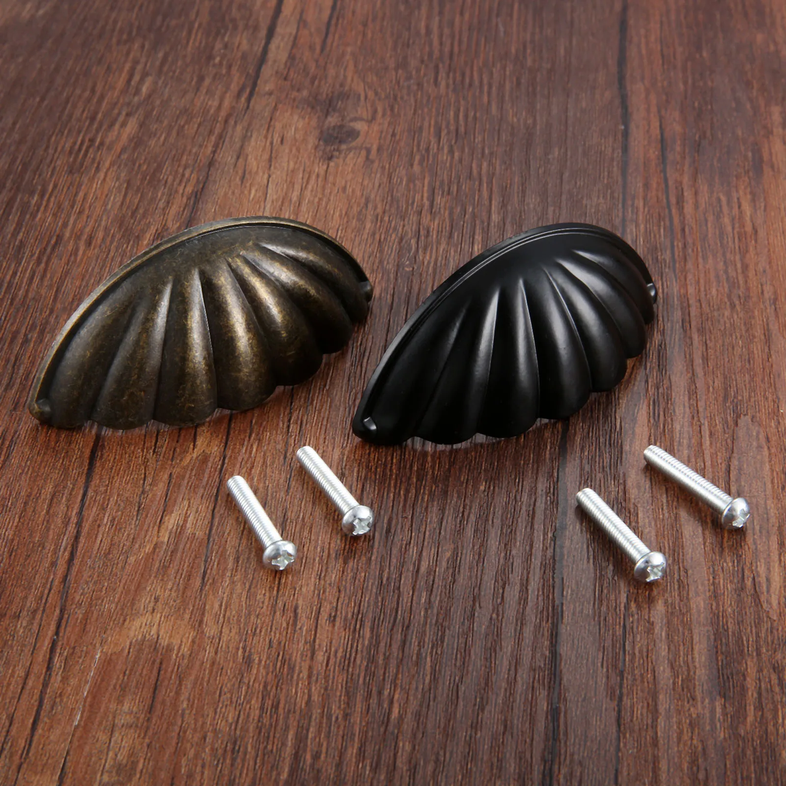 Furniture Hardware Drawer Pulls - 1pc Alloy Shell Shape Handle Semicircle