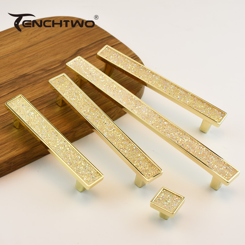 Furniture Hardware Drawer Pulls - Gold Crystal Diamond Furniture Handle Door