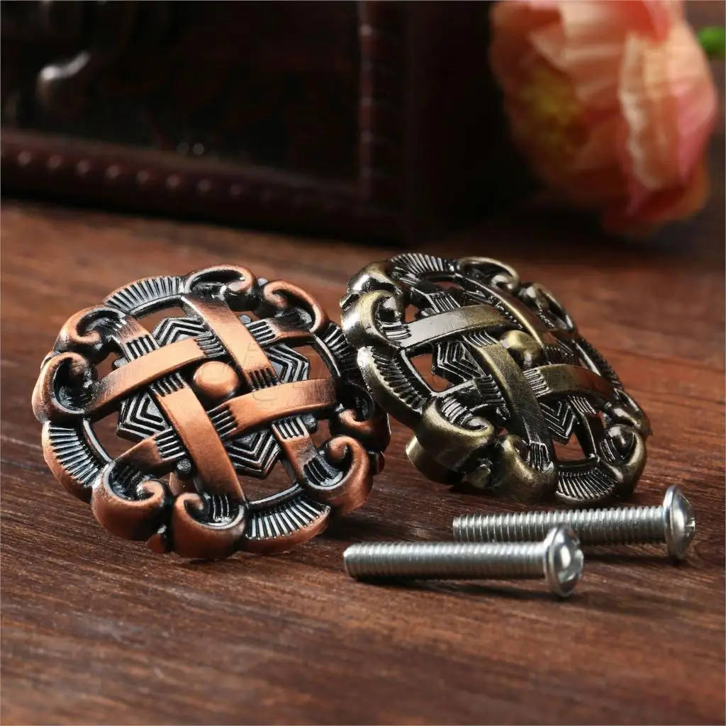Furniture Hardware Drawer Pulls - bowarepro Hollow Retro Zinc Alloy Kitchen