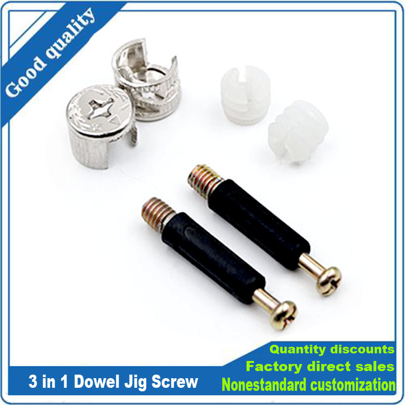 Furniture Hardware Bolts - 3 in 1 Dowel Jig Screw