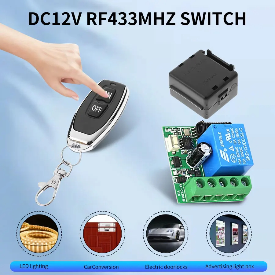 Universal Furniture Hardware - DC12V 1CH 10A Relay Receiver Transmitter