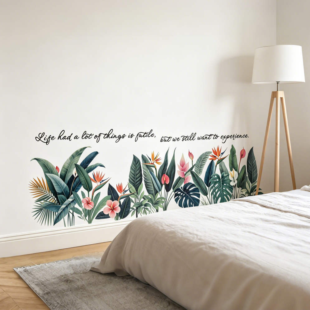 Tropical Leaves Wall Stickers, - Furniture Paradise & Hardware Ghaziabad Reviews 评论和价格