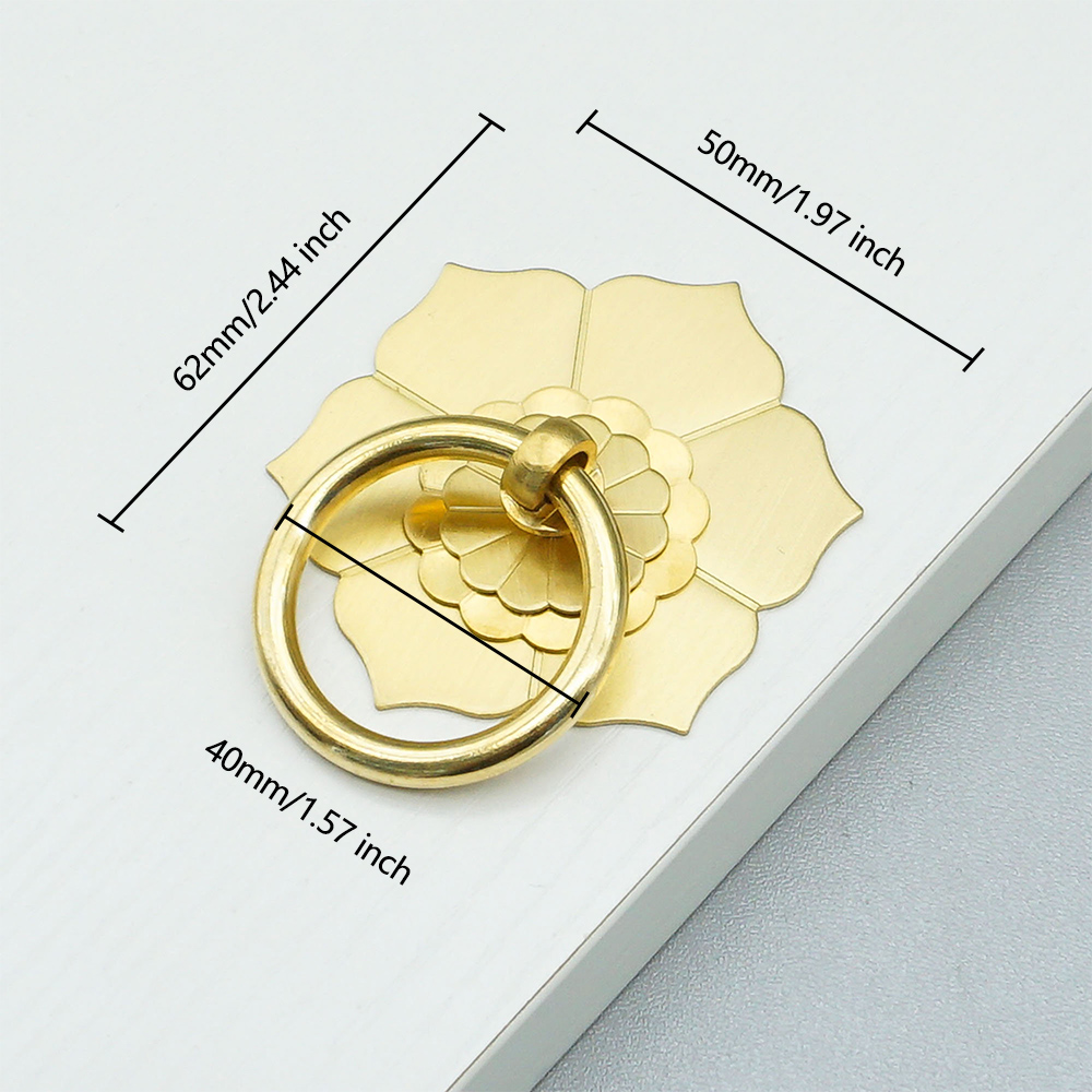 Floral Brass Cabinet Door Knob - Unique Furniture Hardware Pulls 评论和价格