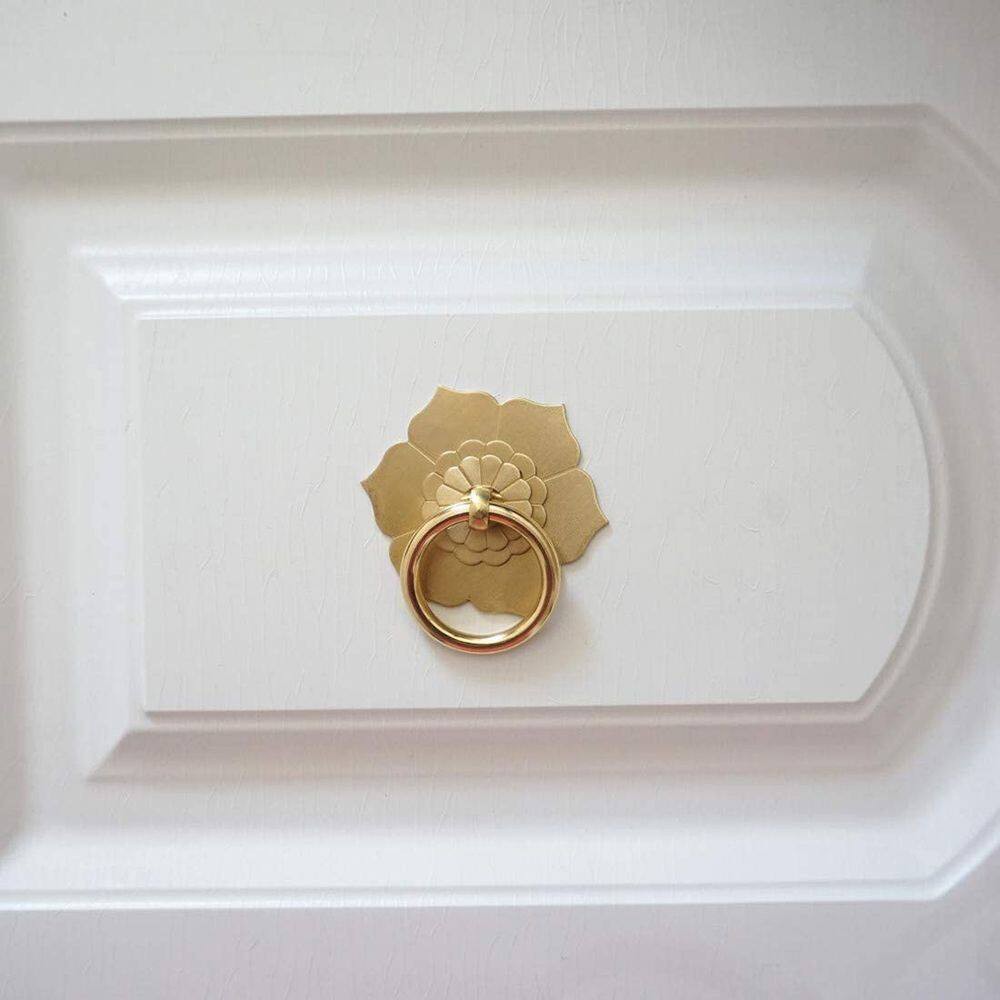 Floral Brass Cabinet Door Knob - Unique Furniture Hardware Pulls 评论和价格