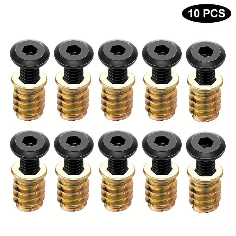 10PCS Threaded Inserts Nut Com - Furniture Hardware Bolts 评论和价格