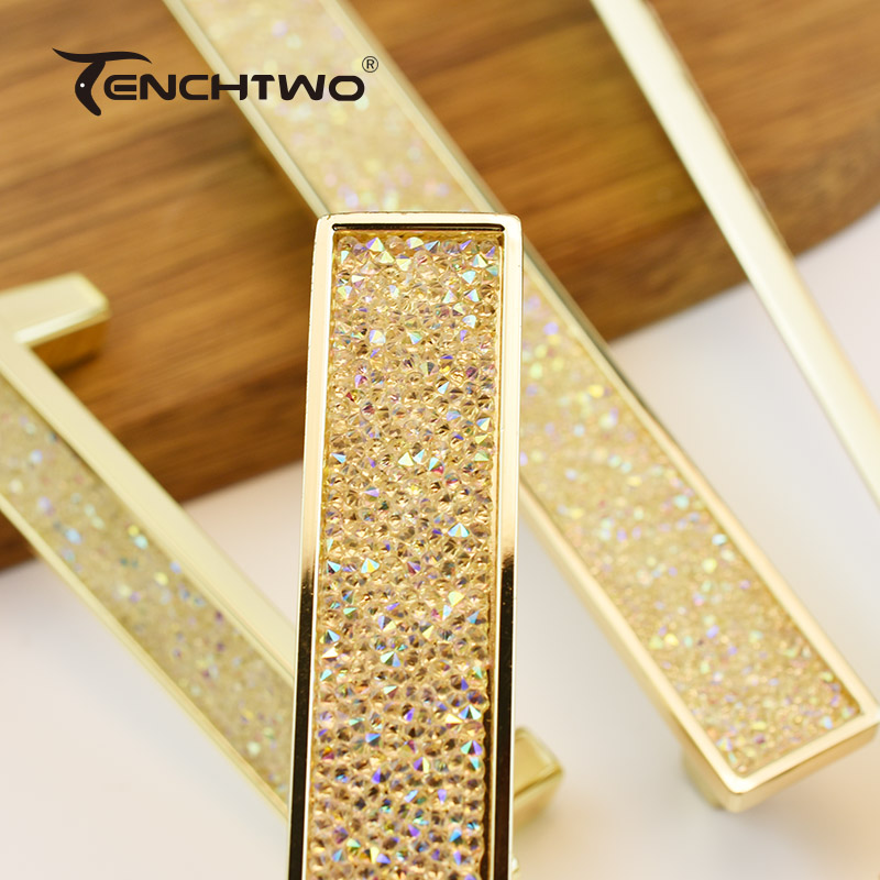 Gold Crystal Diamond Furniture - Furniture Hardware Drawer Pulls 评论和价格