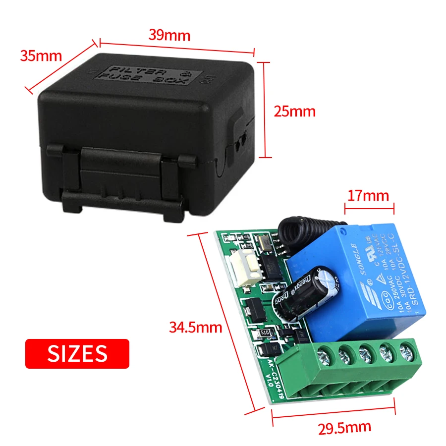 DC12V 1CH 10A Relay Receiver T - Universal Furniture Hardware 评论和价格